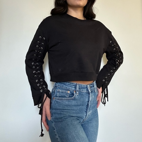 Black Tie Up Sweater - Picture 2 of 2